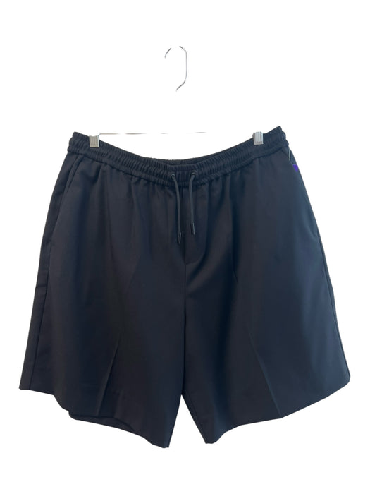 The Kooples Size 42 Black Wool Elastic Drawstring Pockets Knee Length Shorts Black / 42