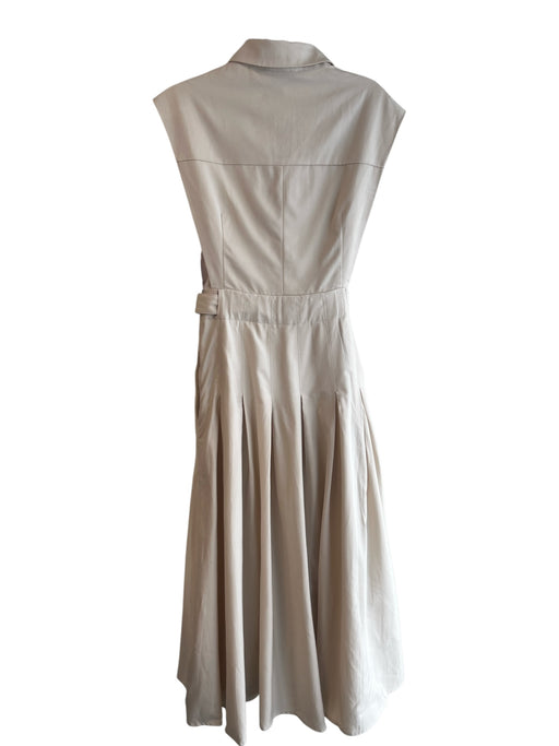 En Saison Size XS Beige Lyocell blend Collar Half Button Sleeveless Dress Beige / XS