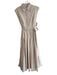 En Saison Size XS Beige Lyocell blend Collar Half Button Sleeveless Dress Beige / XS