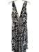 Alice + Olivia Size 6 Black & White Rayon & Silk V Neck Layered Dress Black & White / 6