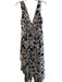 Alice + Olivia Size 6 Black & White Rayon & Silk V Neck Layered Dress Black & White / 6