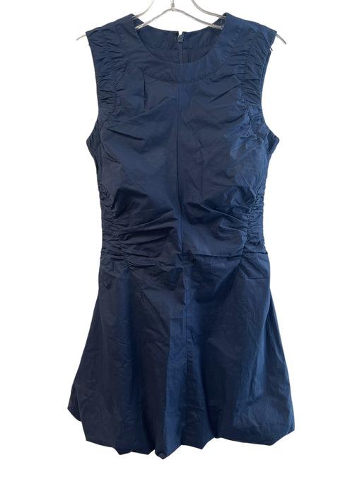 Tuckernuck Size 0 Navy Cotton Round Neck Sleeveless Back Zip Bubble Skirt Dress Navy / 0