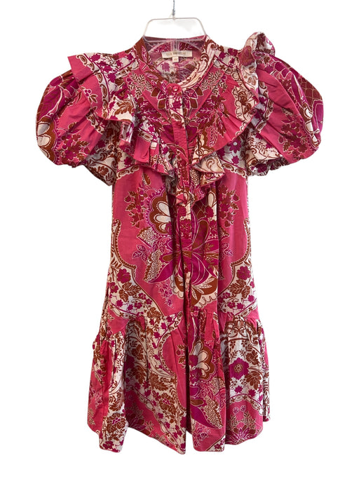 Love The Label Size XS Pink Multi Cotton Round Neck Floral Button Down Dress Pink Multi / XS