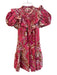 Love The Label Size XS Pink Multi Cotton Round Neck Floral Button Down Dress Pink Multi / XS