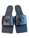 Versace Shoe Size 37.5 Black Leather Open Square Toe 3D logo Sandal Shoes Black / 37.5