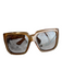 Gucci Brown & Gold Acetate Sqaure Gold Hardware Mirrored Lenses Sunglasses Brown & Gold