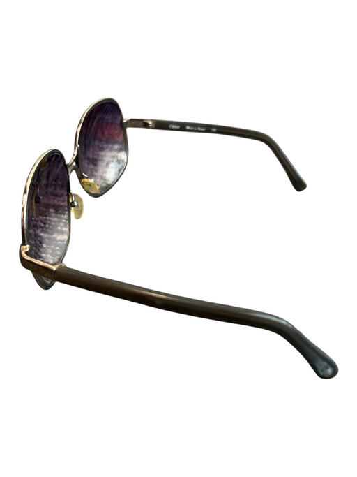 Chloe Grey & Silver Metal Gradient Lens Logo Sunglasses Grey & Silver