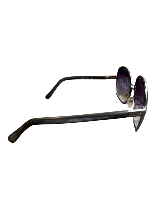 Chloe Grey & Silver Metal Gradient Lens Logo Sunglasses Grey & Silver