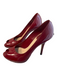 Christian Dior Shoe Size 37 1/2 Red Patent Leather Stiletto Open Toe Shoes Red / 37 1/2