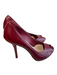 Christian Dior Shoe Size 37 1/2 Red Patent Leather Stiletto Open Toe Shoes Red / 37 1/2
