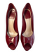 Christian Dior Shoe Size 37 1/2 Red Patent Leather Stiletto Open Toe Shoes Red / 37 1/2