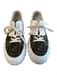 Fendi Shoe Size 38 White & Brown Leather Canvas Monogram Logo Lace Up Shoes White & Brown / 38