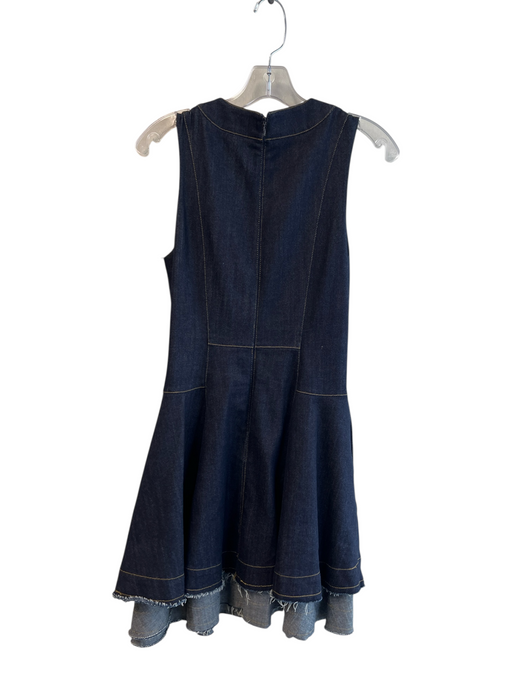 Derek Lam 10 Crosby Size 2 Dark denim Cotton V Neck Contrast Stitch Dress Dark denim / 2