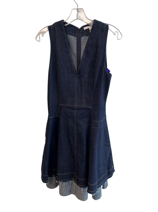Derek Lam 10 Crosby Size 2 Dark denim Cotton V Neck Contrast Stitch Dress Dark denim / 2