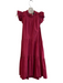 Sea New York Size 4 Cranberry Cotton Blend Sleeveless Ruffles Back Zip Dress Cranberry / 4