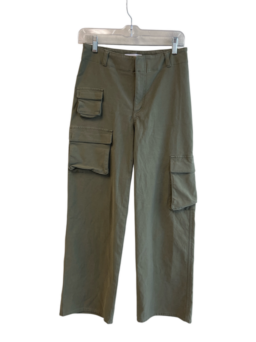 TNA Size 4 Army Fatigue Green Cotton Blend Zip Fly Cargo Pockets Pants Army Fatigue Green / 4