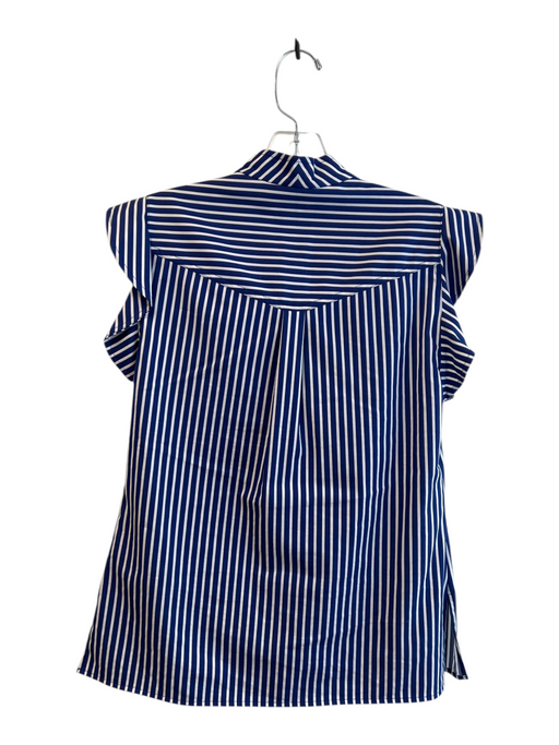 Derek Lam 10 Crosby Size 0 Blue & White Cotton Striped Button Down Top Blue & White / 0