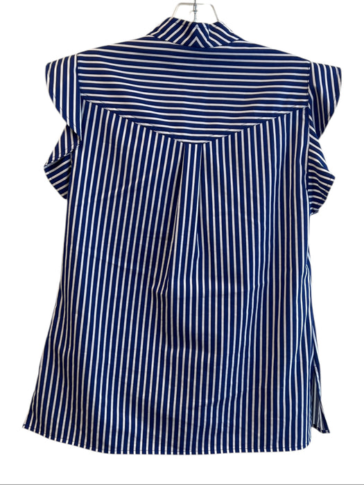 Derek Lam 10 Crosby Size 0 Blue & White Cotton Striped Button Down Top Blue & White / 0