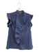 Derek Lam 10 Crosby Size 0 Blue & White Cotton Striped Button Down Top Blue & White / 0