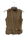 Ralph Lauren Size Sm & Med Khaki Cotton Front Zip Silver Hardware Vest Khaki / Sm & Med