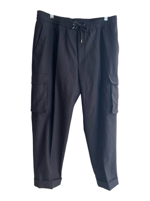 The Kooples Size 50 Black Polyester & Cotton Drawstring Waist Side Pocket Pants Black / 50