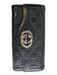 Gucci Black Leather goldtone hardware Interlocking GG Zip Around flap Wallets Black