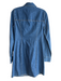 Veronica Beard Size 0 Med Dark Wash Cotton Blend Collared Front Snap Dress Med Dark Wash / 0