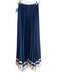 Alice & Olivia Size 0 Navy & white Polyester Pleated Back Zip Maxi Skirt Navy & white / 0