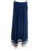 Alice & Olivia Size 0 Navy & white Polyester Pleated Back Zip Maxi Skirt Navy & white / 0