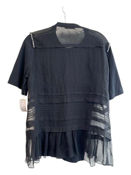 Machka Size Est M Black No Fabric Tag Short Sleeve Round Neck Shear Top Black / Est M