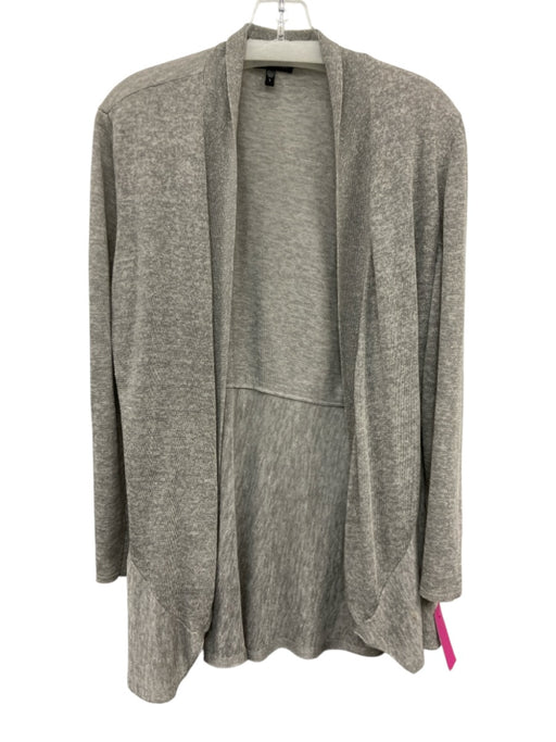 Eileen Fisher Size S Gray Linen Blend Shawl Collar Open Front Cardigan Gray / S