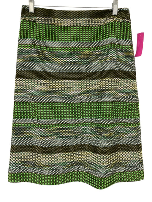Leifsdottir Size 8 Green, Yellow, Black Acrylic Blend Textured Stripe Skirt Green, Yellow, Black / 8