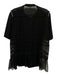 Machka Size S Black Silk Blend Sheer Paneling Embellished A Line Top Black / S