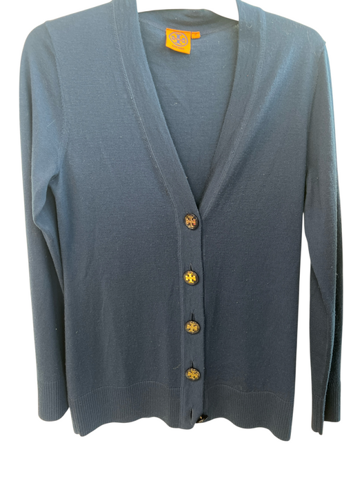 Tory Burch Size M Navy Wool Long Sleeve Button Detail Cardigan Cardigan Navy / M