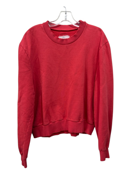 AS65 Size Large Faded Red Cotton Long Sleeve Distressed Ribbed Sweater Faded Red / Large