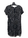 Parker Size Large Black & Silver Polyester Cap Sleeve Sequins beads Midi Dress Black & Silver / Large