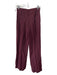 Theory Size 4 Maroon Red Viscose Blend High Rise Wide Leg Pleat Trouser Pants Maroon Red / 4