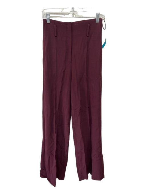 Theory Size 4 Maroon Red Viscose Blend High Rise Wide Leg Pleat Trouser Pants Maroon Red / 4