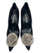 Manolo Blahnik Shoe Size 40 Black & Gray Suede Rabbit Fur Pointed Toe Midi Pumps Black & Gray / 40