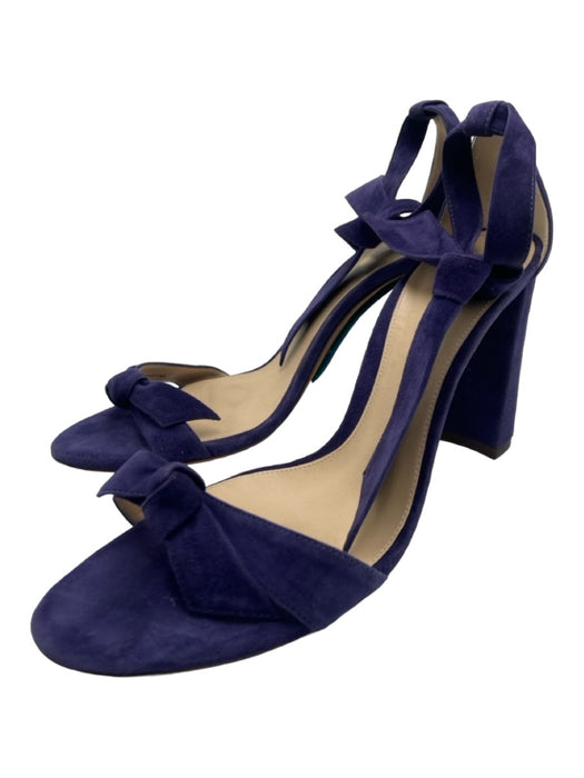 Alexandre Birman Shoe Size 40 Navy Suede open toe Botanical Ankle Tie Pumps Navy / 40