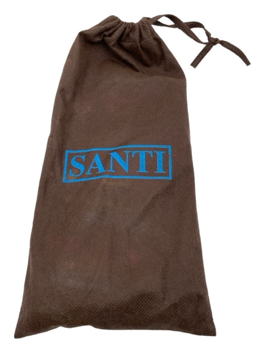 Santi Pink, Brown, Blue Satin & Beading trapezoid Kiss Lock Evening Clutch Bag Pink, Brown, Blue / S