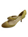 Prada Shoe Size 36.5 Yellow & Brown Leather round toe Kitten Heel Ombre Pumps Yellow & Brown / 36.5