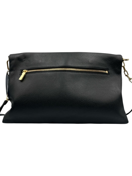 Tory Burch Black Pebble Leather Gold hardware Logo Crossbody Bag Black / M