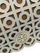 Tory Burch White & Beige Leather Laser Cut Gold Hardware Magnetic Flap Bag White & Beige / S