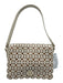 Tory Burch White & Beige Leather Laser Cut Gold Hardware Magnetic Flap Bag White & Beige / S