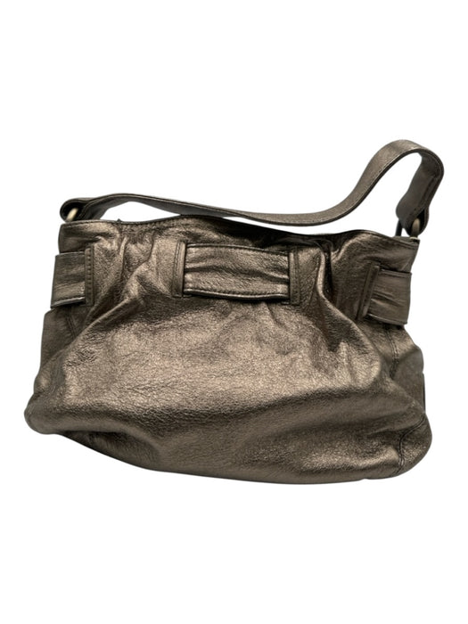 Kooba Gold & Gunmetal Leather Metallic Bow Detail Magnetic Close hand bag Bag Gold & Gunmetal / S