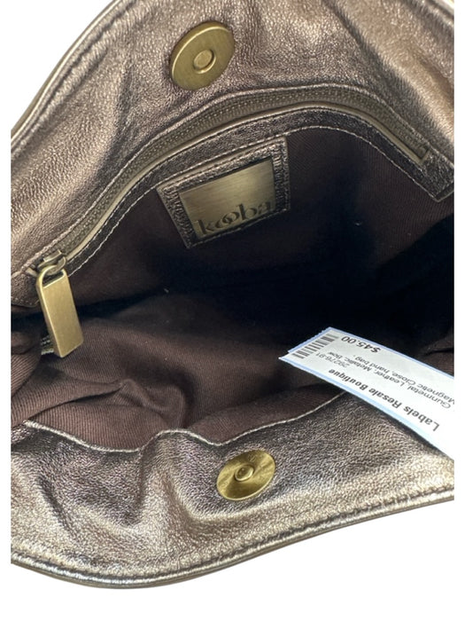 Kooba Gold & Gunmetal Leather Metallic Bow Detail Magnetic Close hand bag Bag Gold & Gunmetal / S