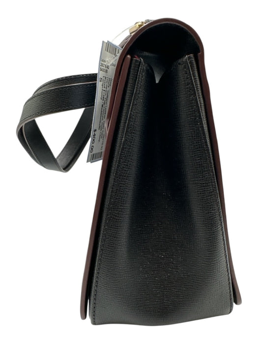 Longchamp Black Saffiano Leather Gold Tone Hardware Flap Closure Push Clasp Bag Black / S