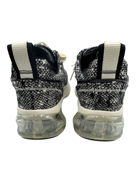 Tory Burch Shoe Size 7.5 Black Synthetic Knit Lace Up Tweed Clear Sole Sneakers Black / 7.5