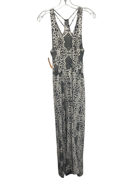 Parker Size S White & Black Silk All Over Print Sleeveless Dress White & Black / S